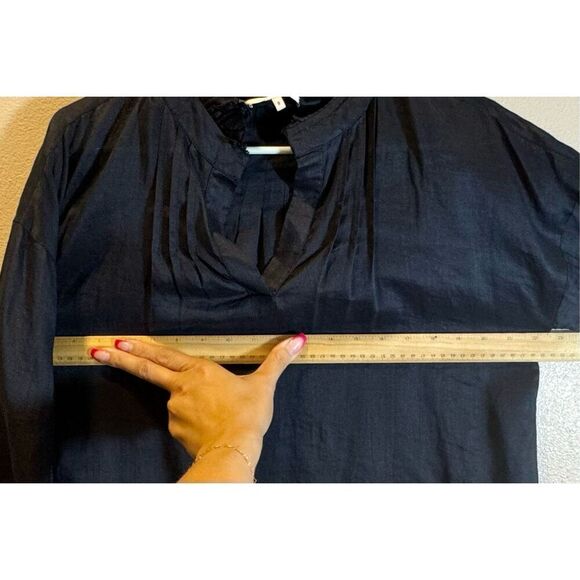 NWOT Sea of New York Mock Neck Pleated Lightweight Balloon Sleeve Peasant Top S - Picture 8 of 9